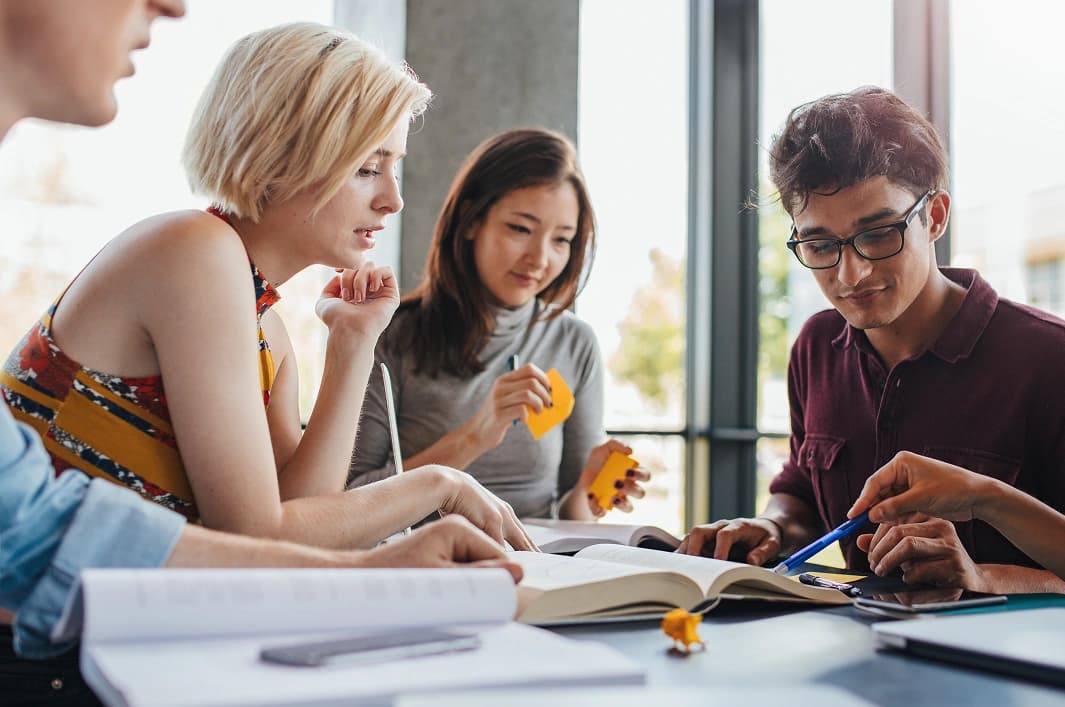 Students studying